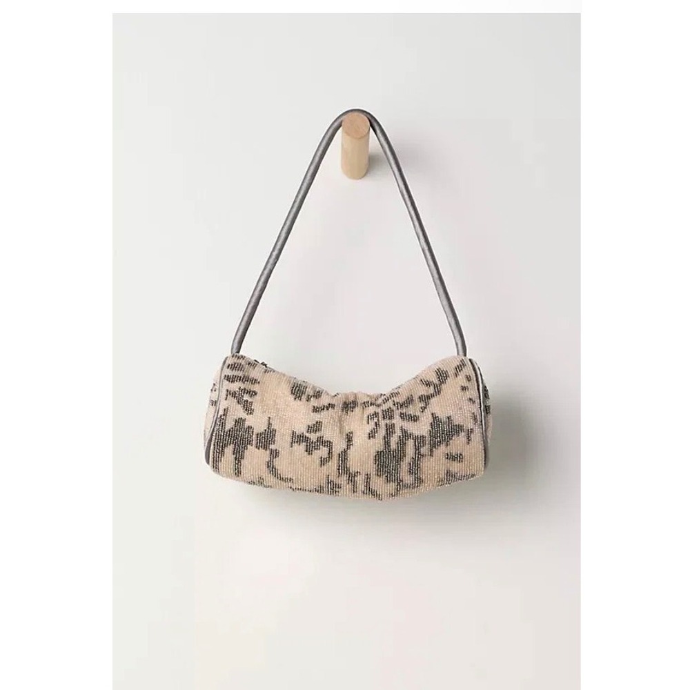 Free People Bags Bailey Beaded Barrel Mini Bag shoulder cream New NWT Evening
